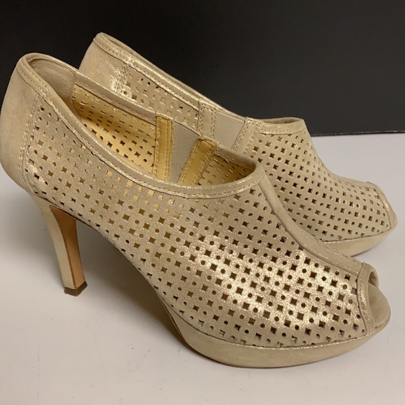 Paul Green Cream Sparkling Heeled Slip On Shoes Size 8 - Picture 6 of 17